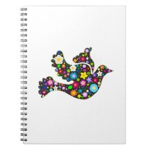 Floral Dove of flowers Spiral Notebook