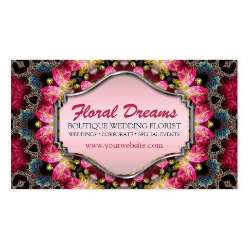 Floral Dreams Vintage Fractal Art Business Card (front side)