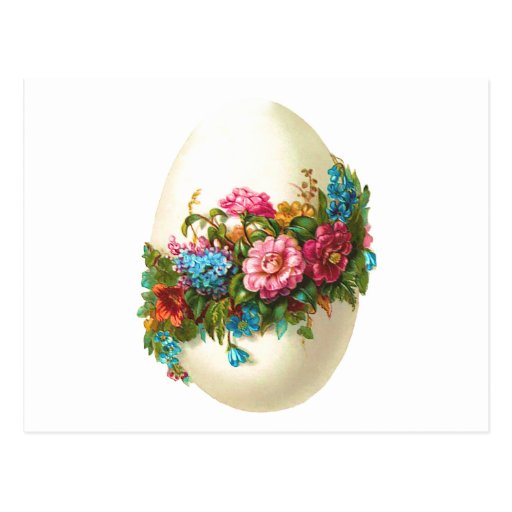 Floral Easter Egg Post Cards