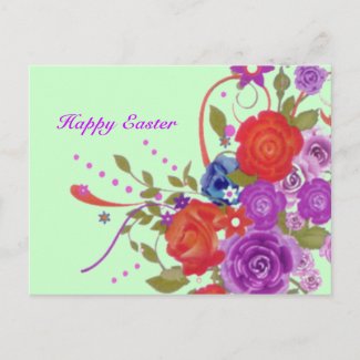 Floral Easter Postcard postcard