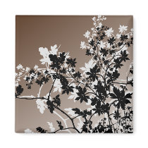 flower, flowers, floral, flora, flourish, garden, nature, art, design, gift, gifts, brown, earthtones, magnet, magnets, Magnet with custom graphic design