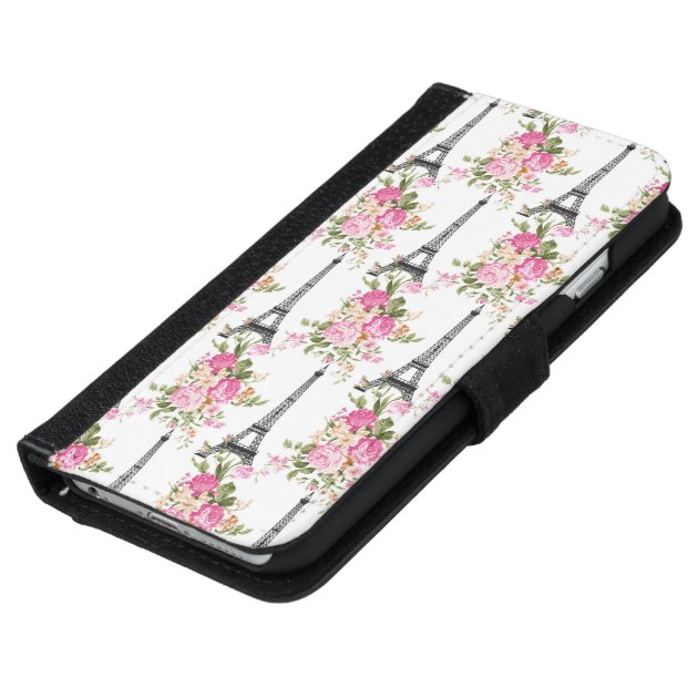 Floral Eiffel Tower iPhone 6 Wallet Case-5