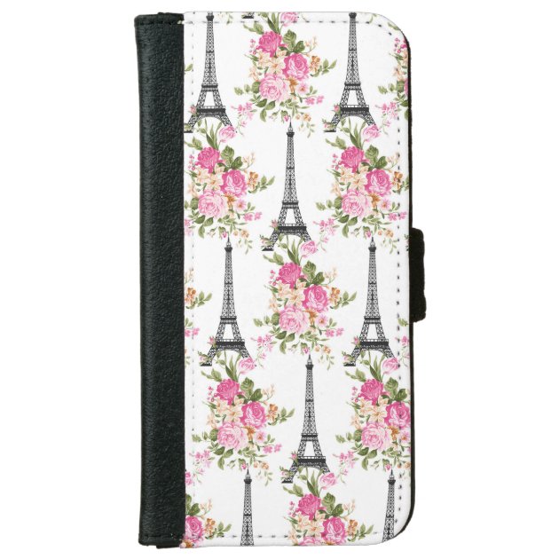 Floral Eiffel Tower iPhone 6 Wallet Case