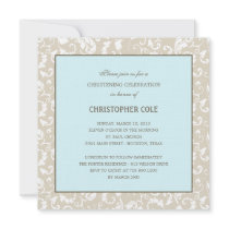 Floral Elegance Baptism/Christening Invitation