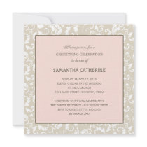 Floral Elegance Baptism/Christening Invitation