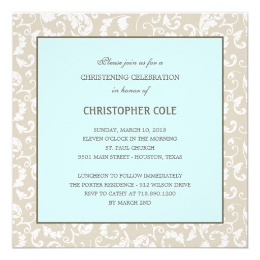 Floral Elegance Baptism/Christening Invitation