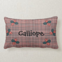 Floral Ember Glow Plaid pillows