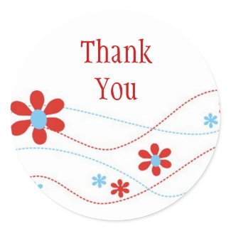 Floral embroidery Thank You Envelope Seals sticker