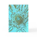 Floral Explosion Blue Sketch Greeting Card by kvhdesigns Floral Explosion Blue Sketch Greeting Card