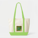 Floral Explosion in Green Tote Bag