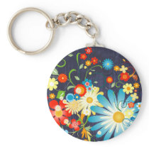 Floral explosion of color key chain