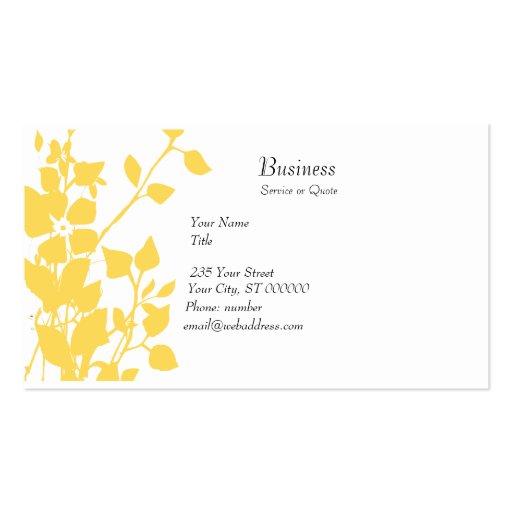 Floral Extravaganza Click Customize Business Card Template (front side)