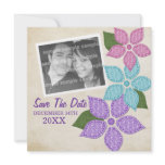 Floral Fabric Save the Date Announcements