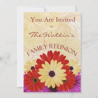 Floral Family Reunion Party Invitations invitation