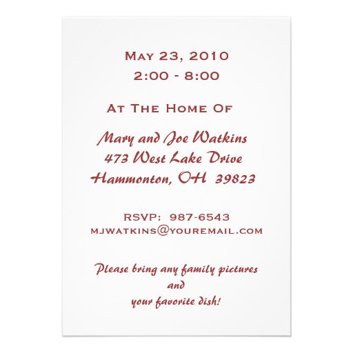 Floral Family Reunion Party Invitations