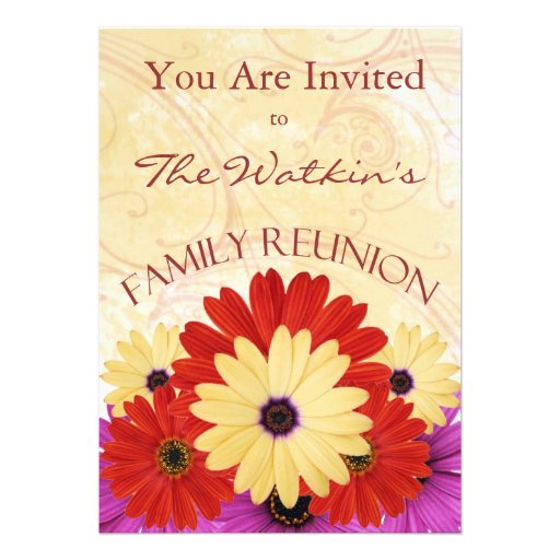 Floral Family Reunion Party Invitations (front side)