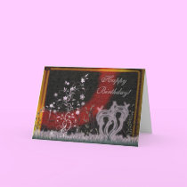 Floral Fantasy Birthday Card by Beliria Floral Fantasy Birthday Card