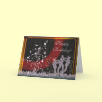 Floral Fantasy Birthday Card