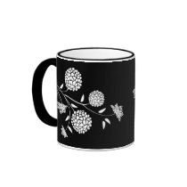 Floral Fantasy Black Mug