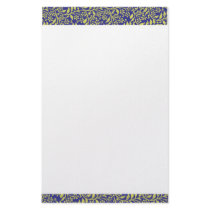 Floral Fantasy Blue & Golden stationery by 911business Floral Fantasy Blue & Golden stationery