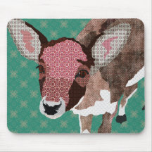 Floral Fawn Turqoise Mousepad
