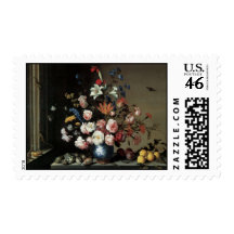 Floral Fine Art with Roses Lillies Postage