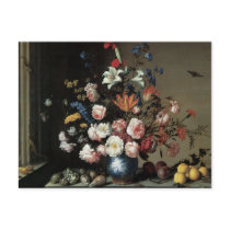 Floral Fine Art with Roses Lillies Postcard