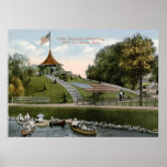 Floral Flag, Belle Isle Park, Detroit 1915 Vintage Print