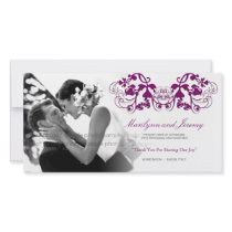 Floral Flourish 04 Wedding Thank You Photo Card photo cards by fatfatin_blue_knot Floral Flourish 04 Wedding Thank You Photo Card photo cards