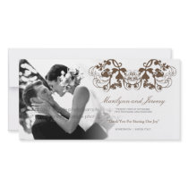 Floral Flourish 06 Wedding Thank You Photo Card photo cards by fatfatin_blue_knot Floral Flourish 06 Wedding Thank You Photo Card photo cards