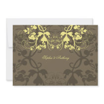Floral Flourish Buttercup Wedding Invitation by fatfatin_blue_knot Floral Flourish Buttercup Wedding Invitation