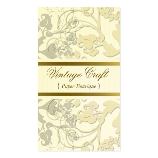 Floral Flourish Eggshell Cream 2 Profile Card Business Card (front side)