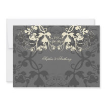 Floral Flourish Milk White Lace Wedding Invitation by fatfatin_blue_knot Floral Flourish Milk White Lace Wedding Invitation