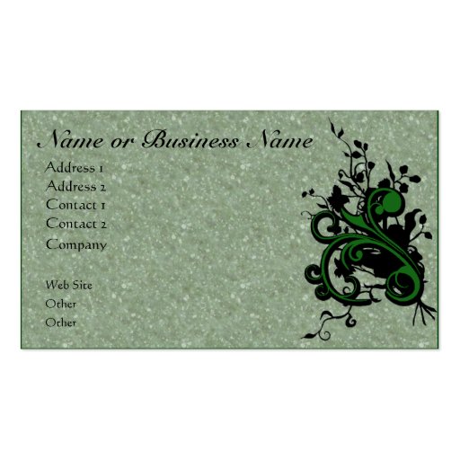Floral Flourish & Parchment Business Profile Card Business Cards (front side)