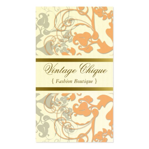 Floral Flourish Sweet Peach Custom Profile Card Business Cards (front side)