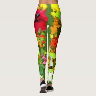 Floral Flower Garden Abstract Pattern Leggings