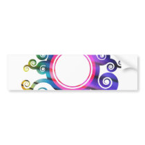 Floral Foliage Circular Border Bumper Stickers