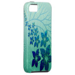 Floral Fractal Design In Blue iPhone 5 Case