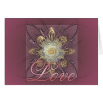 Floral Fractal Rose - Love cards