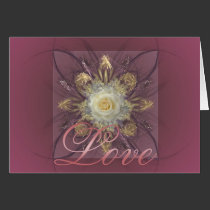 Floral Fractal Rose - Love cards