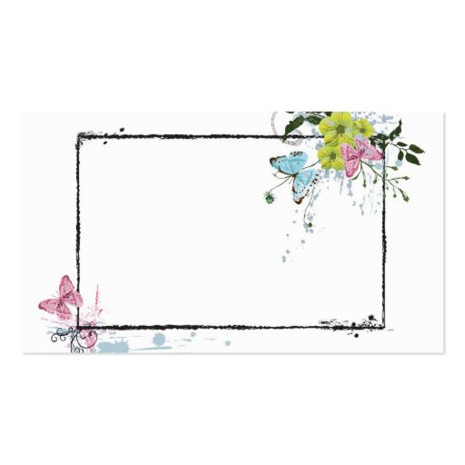 Floral frame Profile Card Business Cards (front side)