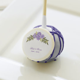 Floral Frame Purple Wedding Cake Pops
