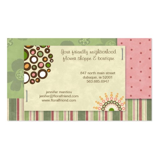 Floral Friend Business Cards (back side)