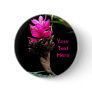 Floral Fuschia Button