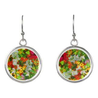 Floral Garden Flower Abstract Drop Earrings