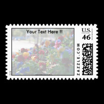 Floral Garden Light Format Postage Stamp stamps