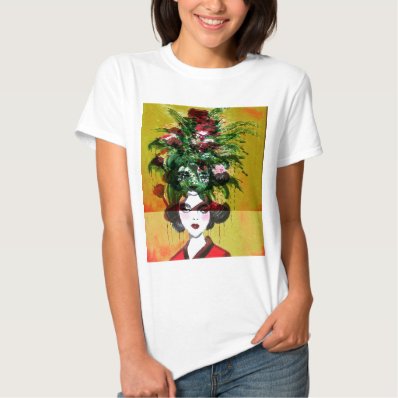 FLORAL GEISHA WHITE TSHIRT