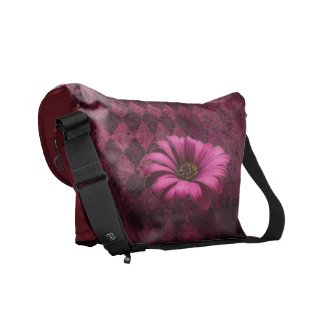 Floral Gerber Grunge Distressed Argyle Pattern rickshawmessengerbag