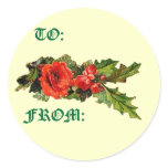 Floral Gift Tag Round Stickers