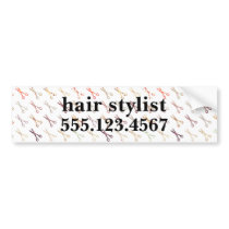Floral girly scissors colorful hair stylist flower bumper stickers